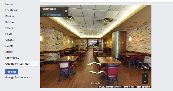 Google Virtual Tour on your Facebook Page
