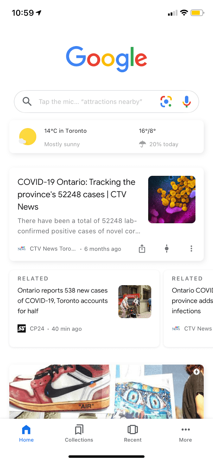 homepage of google discover