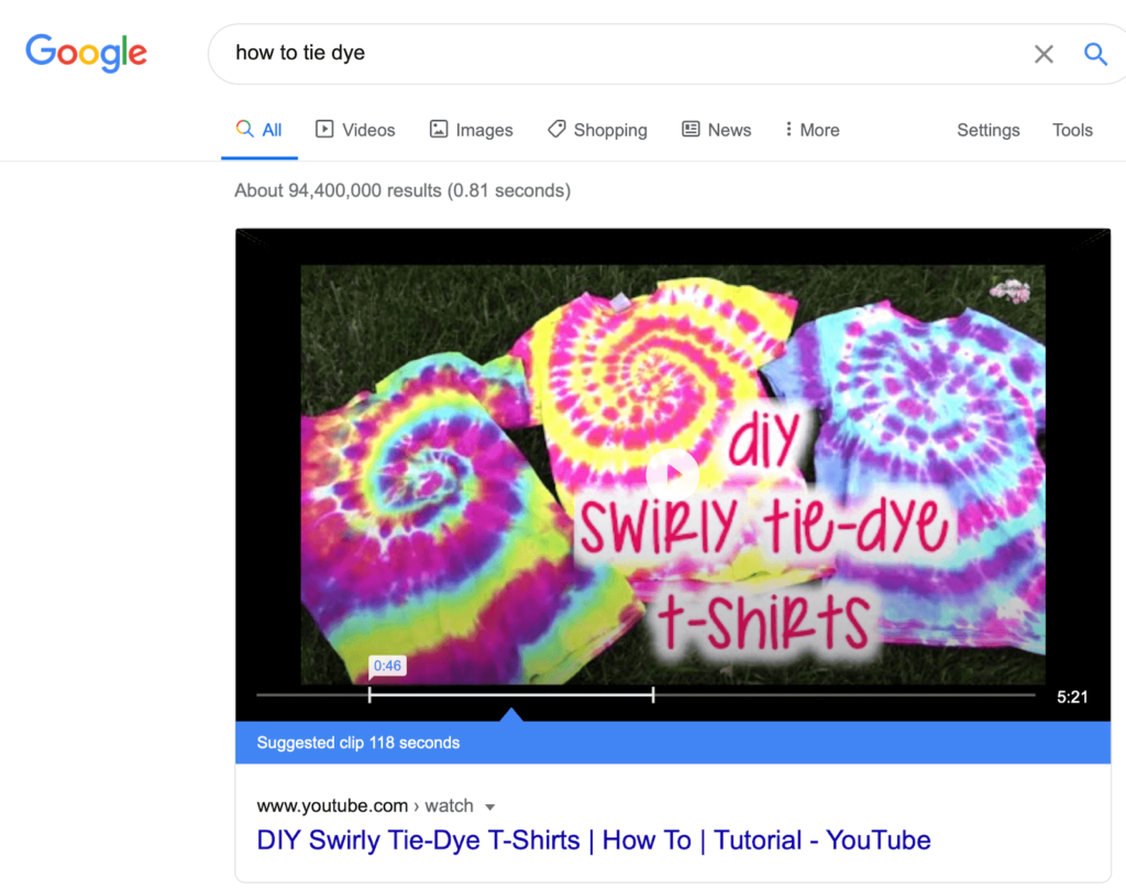 example of video snippets