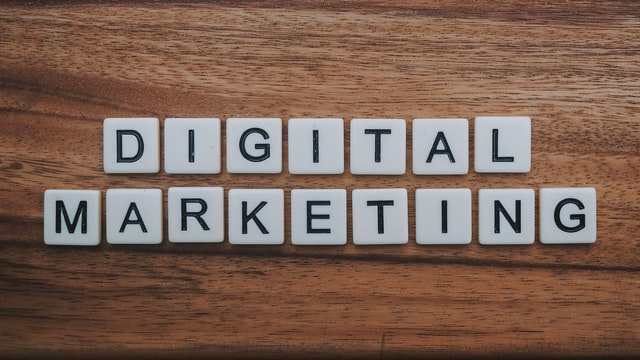 digital marketing spelled out with scrabble pieces