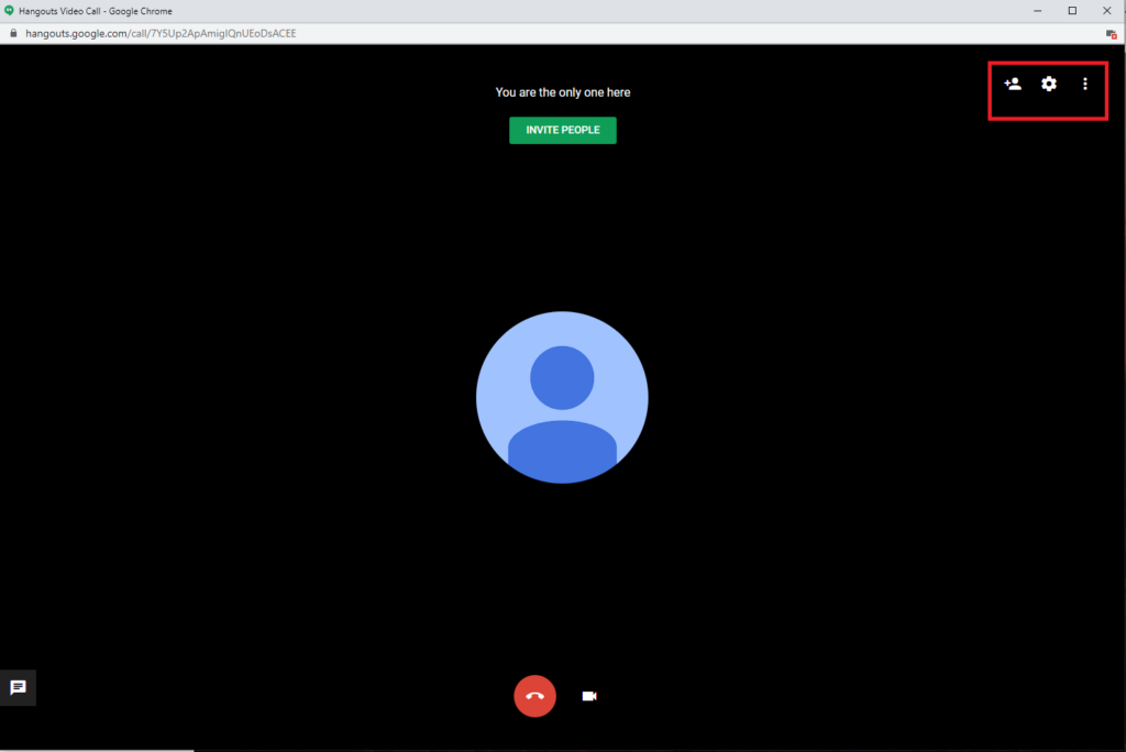 google hangouts screen